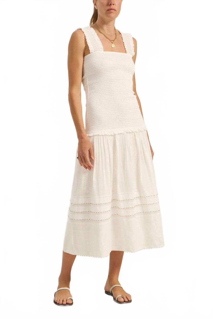 NEW ILIO NEMA maia midi dress in white voile